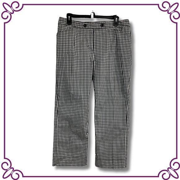 Jones New York Sport Stretch Black & White Cape Cod Crops Size 10 NEW - Picture 1 of 9